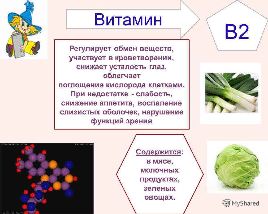 Витамин B2 в овощах